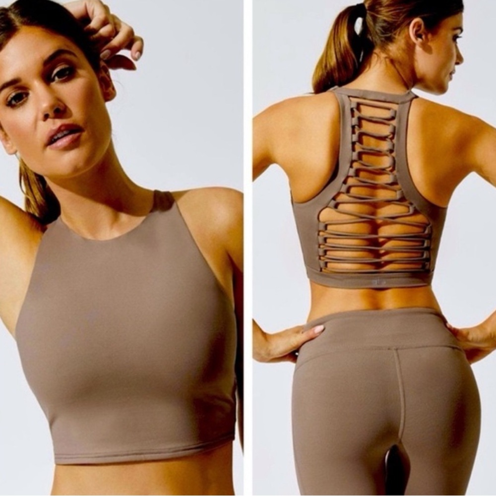 ALO Yoga Brown Strappy Back Bra